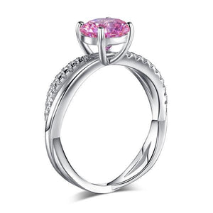 925 Sterling Silver Wedding Promise Anniversary Ring 1.25 Ct Fancy Pink Created Zirconia MXFR8248