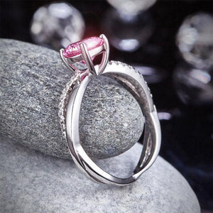 925 Sterling Silver Wedding Promise Anniversary Ring 1.25 Ct Fancy Pink Created Zirconia MXFR8248