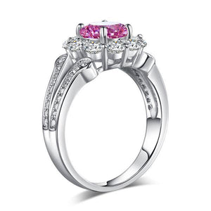 Art Deco Vintage style 925 Sterling Silver Wedding Ring 1.25 Ct Fancy Pink Created Zirconia Promise Anniversary MXFR8254