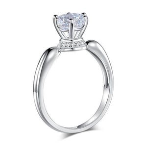 6 Claws Crown 925 Sterling Silver Wedding Promise Anniversary Ring 1.25 Ct Created Zirconia Jewelry MXFR8263
