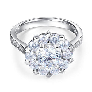 Snowflake 925 Sterling Silver Wedding Promise Anniversary Ring 1 Ct Created Zirconia MXFR8265