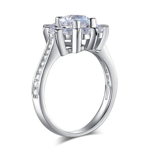 Snowflake 925 Sterling Silver Wedding Promise Anniversary Ring 1 Ct Created Zirconia MXFR8265