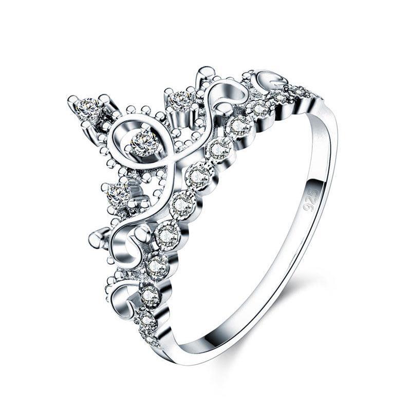 Sterling silver deals crown rings