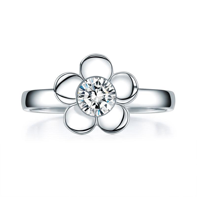 Solid 925 Sterling Silver 2-Pcs Butterfly Flower Ring Set MXFR8281