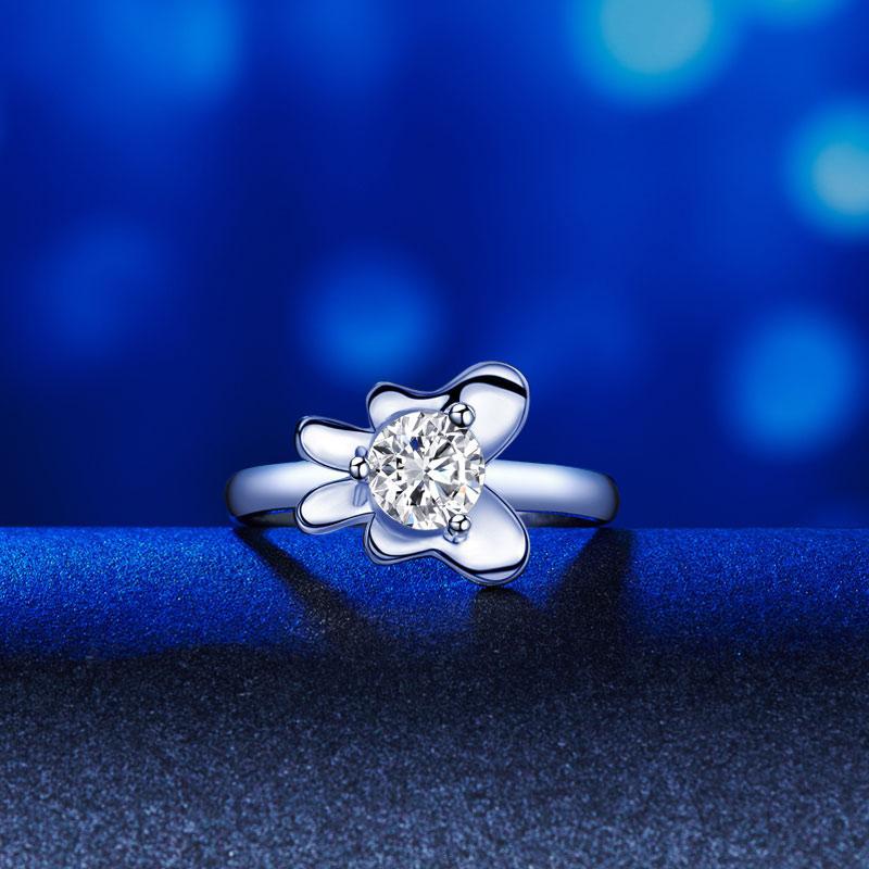 Solid 925 Sterling Silver 2-Pcs Butterfly Flower Ring Set MXFR8281