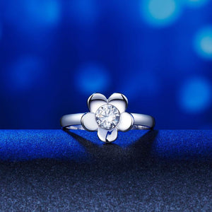 Solid 925 Sterling Silver 2-Pcs Butterfly Flower Ring Set MXFR8281