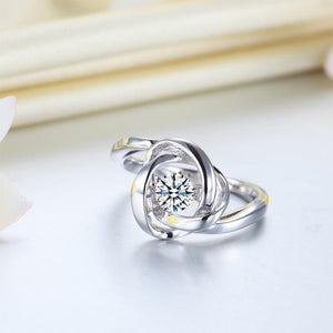 Dancing Stone Woven Solid 925 Sterling Silver Ring MXFR8284