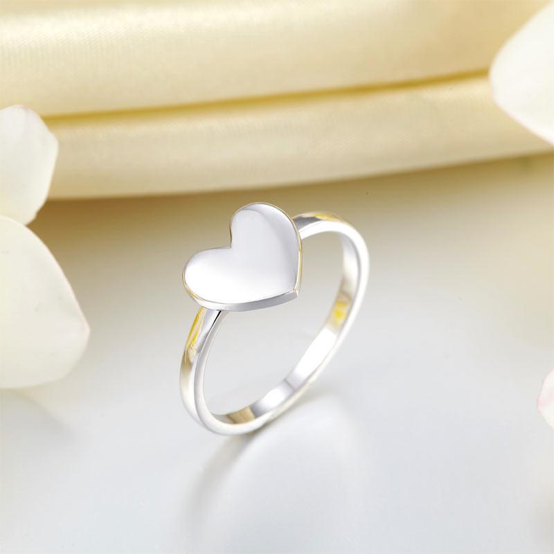 Plain Solid 925 Sterling Silver Ring Heart Fashion Trendy Stylish MXFR8288