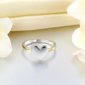 Plain Solid 925 Sterling Silver Ring Heart Fashion Trendy Stylish MXFR8288