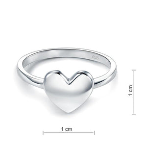 Plain Solid 925 Sterling Silver Ring Heart Fashion Trendy Stylish MXFR8288