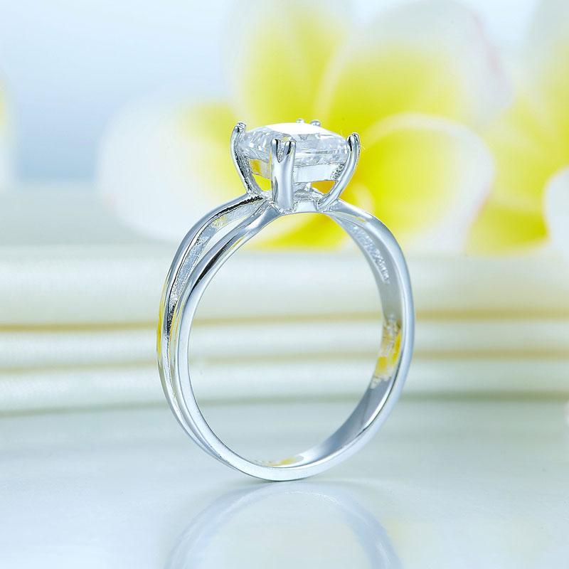 Princess Cut 1 Ct Solid 925 Sterling Silver Ring Promise Anniversary Engagement Wedding Jewelry MXFR8289