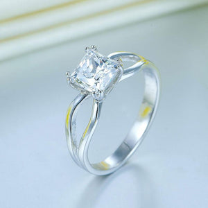 Princess Cut 1 Ct Solid 925 Sterling Silver Ring Promise Anniversary Engagement Wedding Jewelry MXFR8289