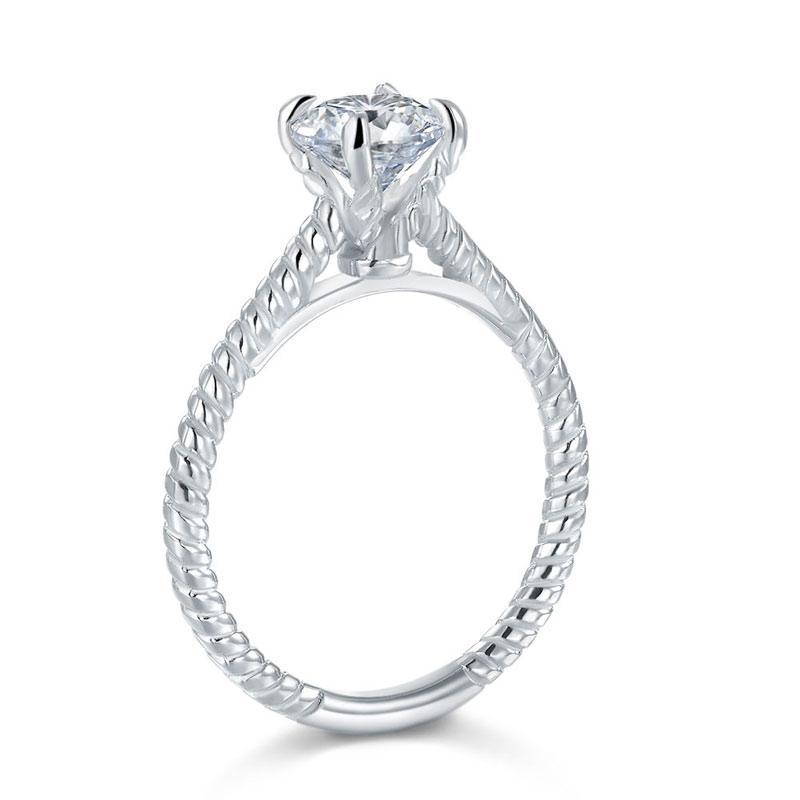 Promise Engagement 2-PC Solid Sterling 925 Silver Twist Solitaire Ring Set Bridal Jewelry MXFR8291