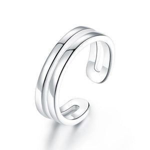 Kids Girls Solid 925 Sterling Silver Ring Band Children Jewelry Adjustable MXFR8295