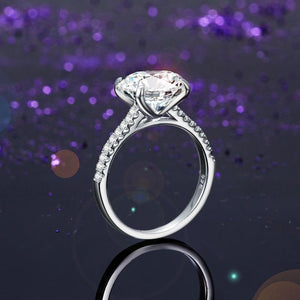 Solid 925 Sterling Silver 4 Carat Wedding Anniversary Ring Oval Cut Luxury Jewelry MXFR8300