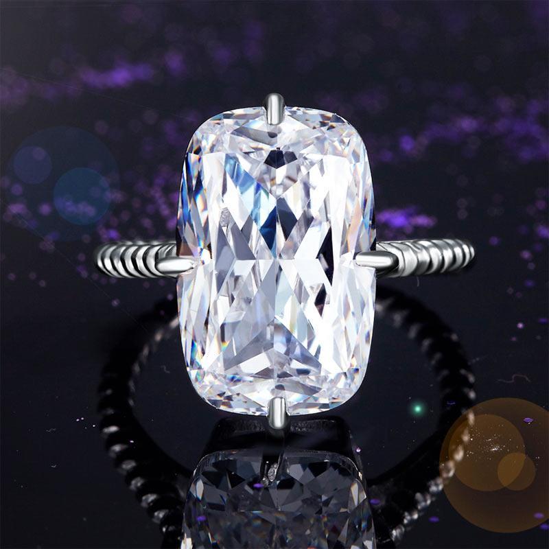 Solid 925 Sterling Silver Luxury Ring Solitaire 8.5 Carat Wedding Engagement Party Pageant Jewelry MXFR8305
