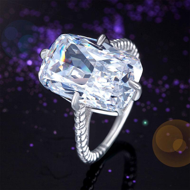 Solid 925 Sterling Silver Luxury Ring Solitaire 8.5 Carat Wedding Engagement Party Pageant Jewelry MXFR8305
