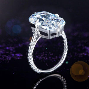 Solid 925 Sterling Silver Luxury Ring Solitaire 8.5 Carat Wedding Engagement Party Pageant Jewelry MXFR8305