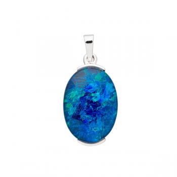 FIREGEM STERLING SILVER OPAL PENDANT PO739-16X18TA