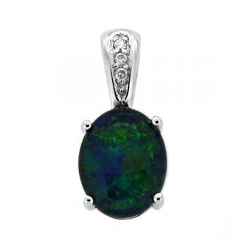 FIREGEM STERLING SILVER OPAL PENDANT PO805-11X9TCZA
