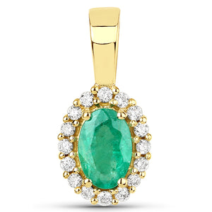 9CT Gold Oval Shape Coloured Gemstone with Diamond Halo Pendant Necklace