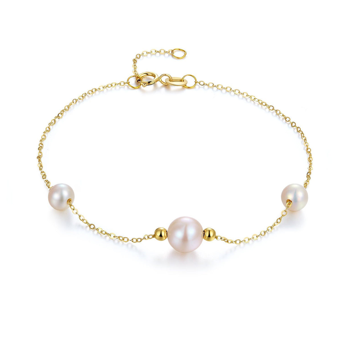 18K/ 750 Yellow Gold Pearl Bracelet MKB7002