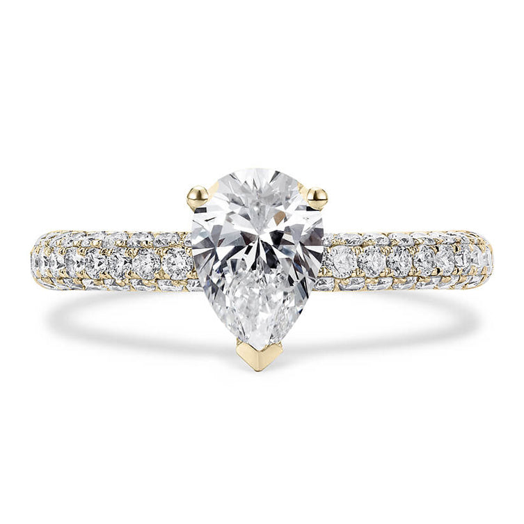 18CT White/Rose/Yellow Gold Pear Shape Semi Mount