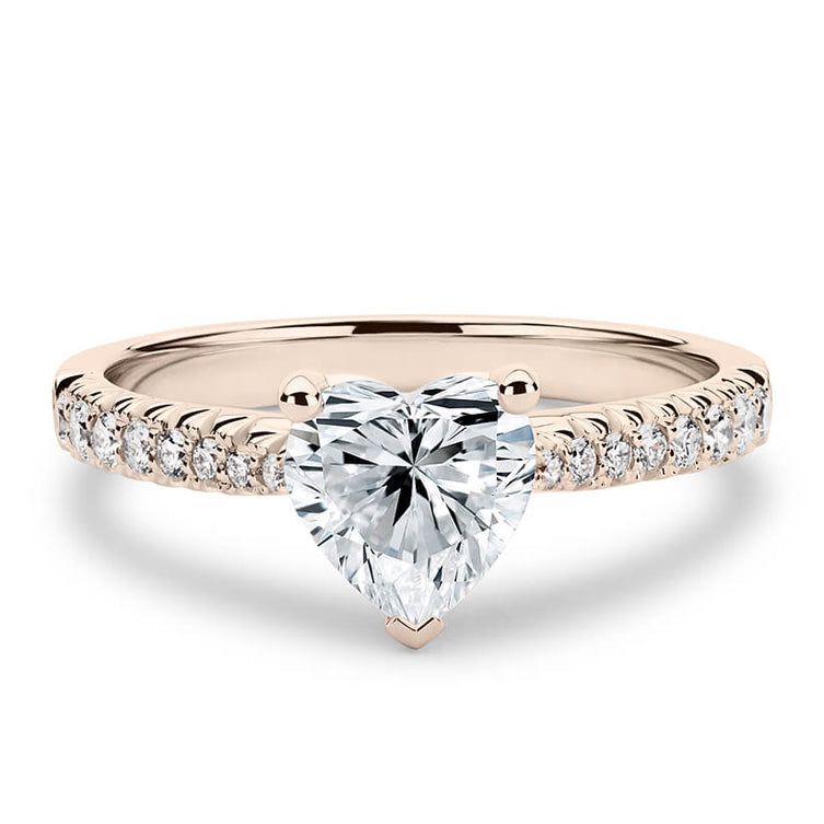 18CT White/Yellow/Rose Gold Heart Shape Cut Semi Diamond Mount