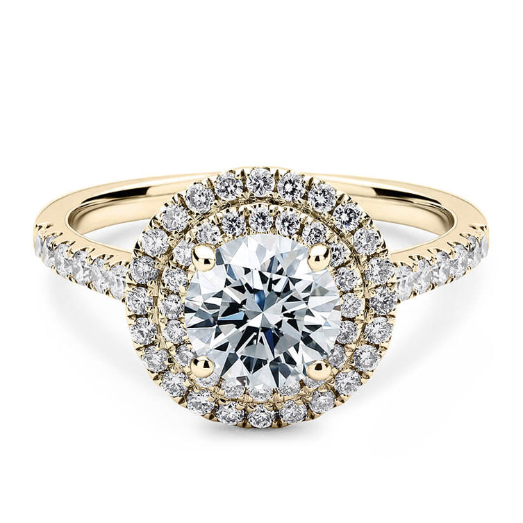 18CT White/Rose/Yellow Gold Double Halo Semi Mount