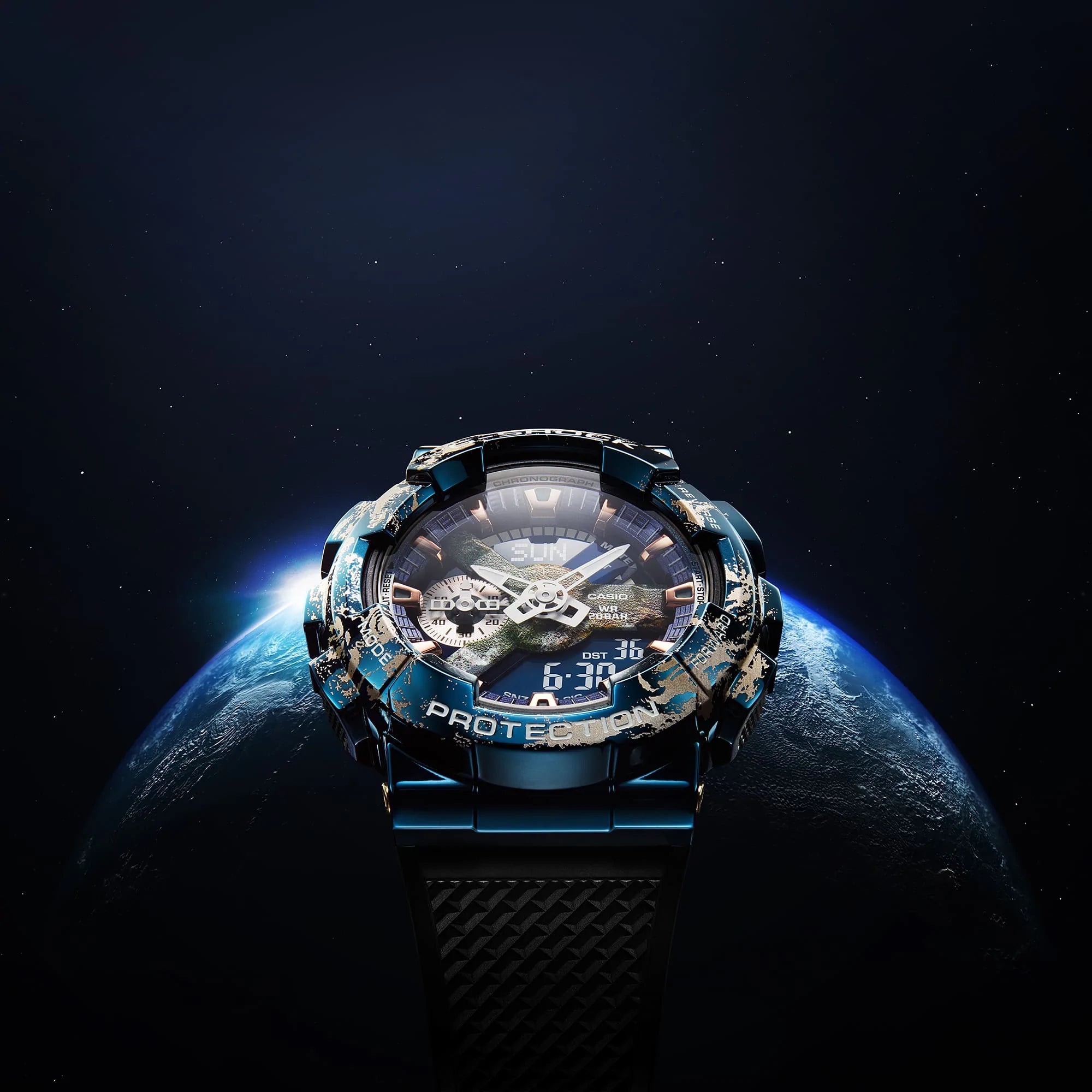 CASIO G-SHOCK DUO Earth Collection Limited Edition Blue Bezel GM110EARTH-1A