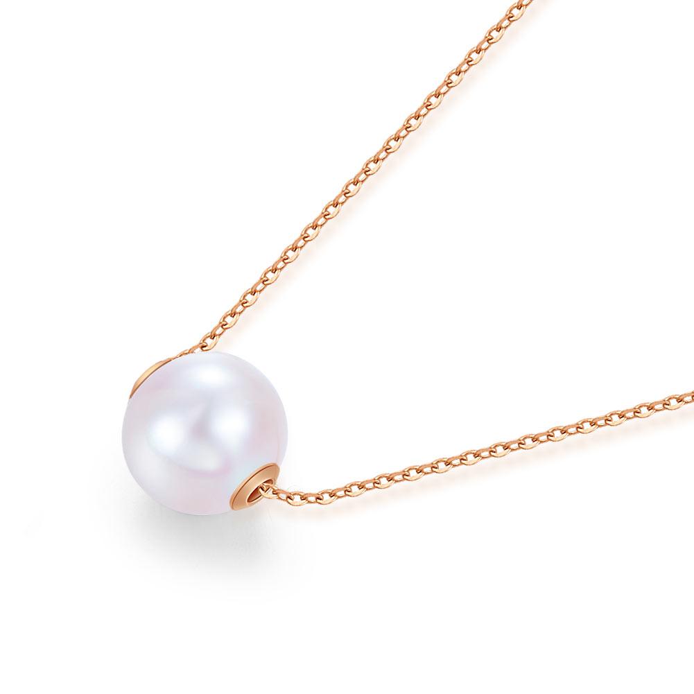 18K/ 750 Rose Gold Pearls Necklace MKN7072