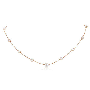 18K/ 750 Rose Gold Pearls Necklace MKN7073