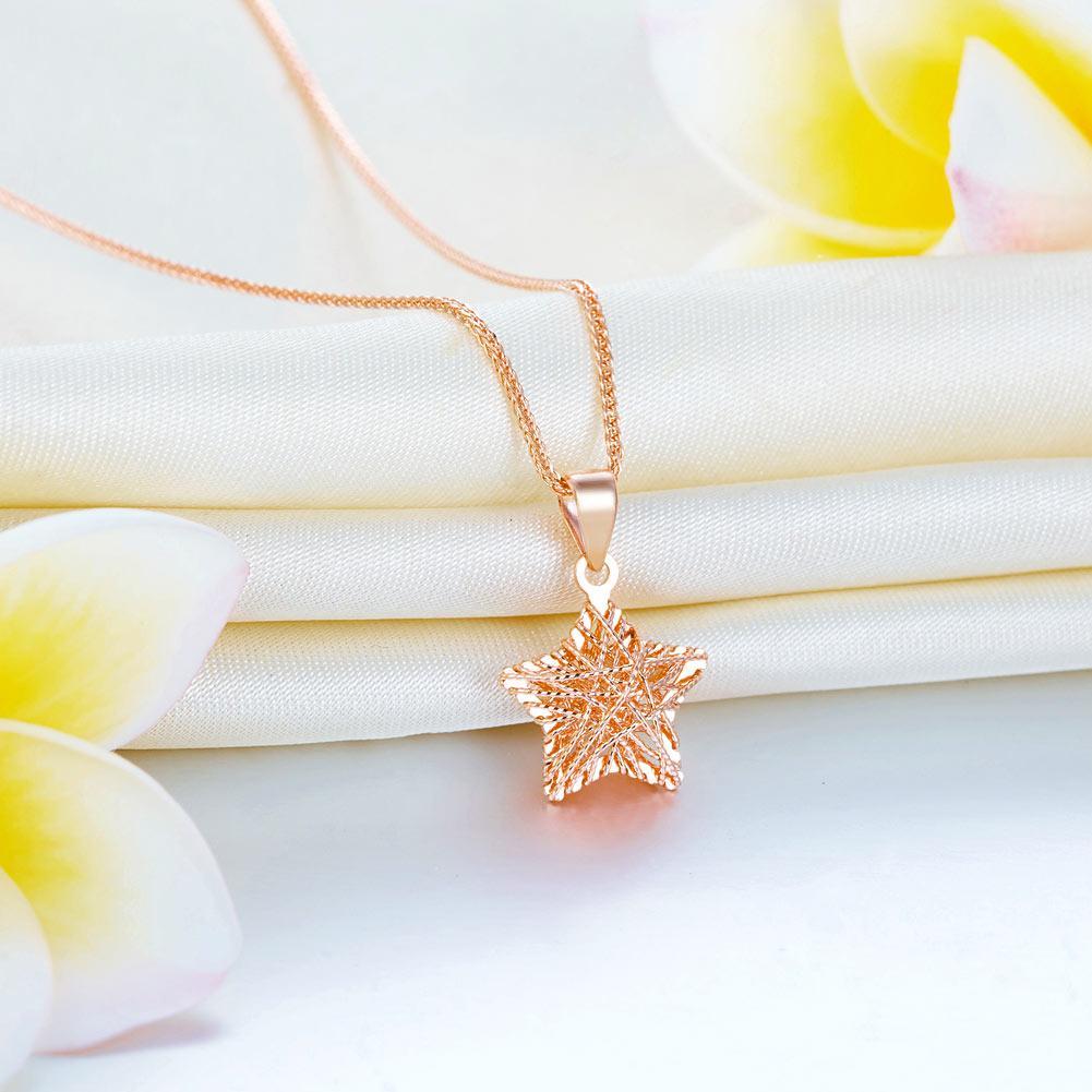Solid 18K/750 Rose Gold Heart Shape Necklace