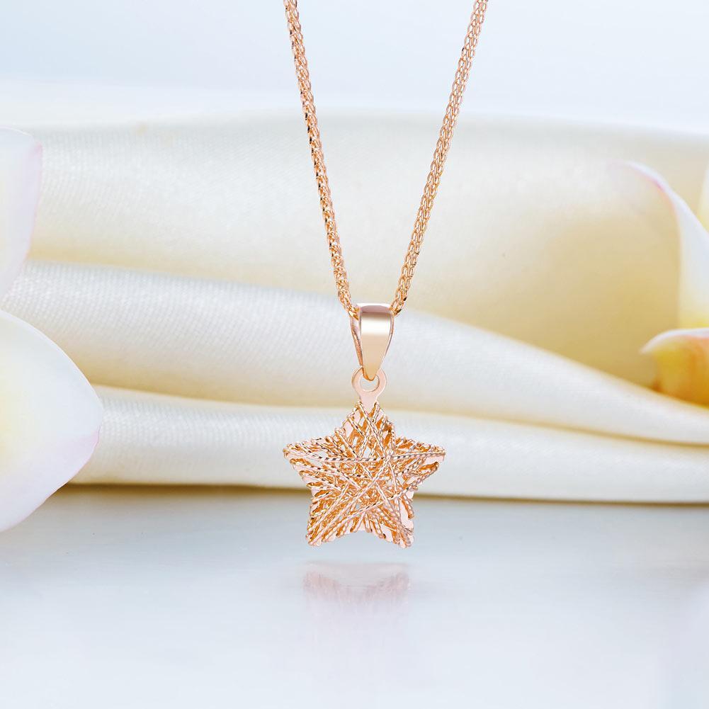 Solid 18K/750 Rose Gold Heart Shape Necklace