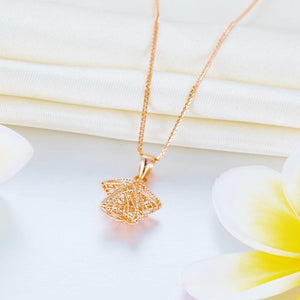 Solid 18K/750 Rose Gold Heart Shape Necklace