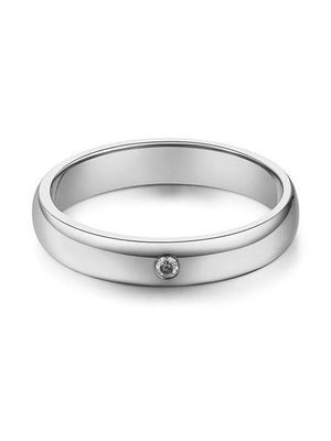 14K White Gold Bridal Men's Solid Wedding Ring 0.03 Ct Natural Diamonds