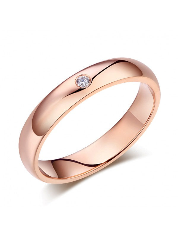 18K Rose Gold Bridal Wedding Ring 0.03 Ct Natural Diamonds