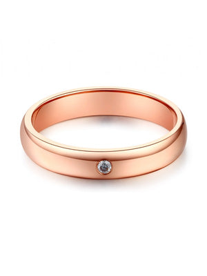 18K Rose Gold Bridal Wedding Ring 0.03 Ct Natural Diamonds