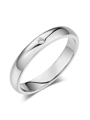 14K White Gold Bridal Wedding Band Ring 0.01 Ct Natural Diamonds