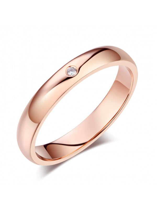14K Rose Gold Bridal Wedding Band Ring 0.01 Ct Natural Diamonds