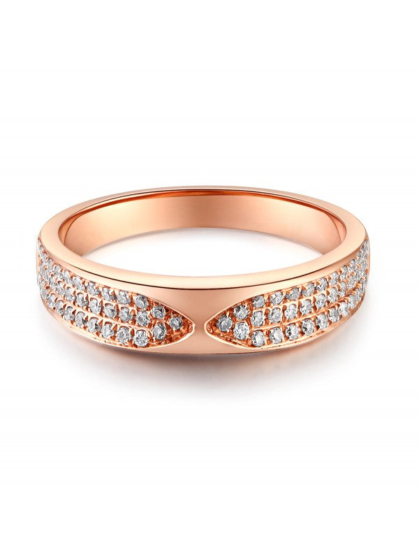 14K Rose Gold Bridal Wedding Anniversary Band Ring 0.31 Ct Natural Diamonds