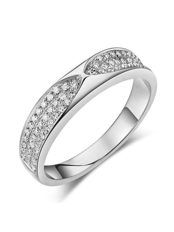 14K White Gold Bridal Wedding Anniversary Band Ring 0.31 Ct Natural Diamonds