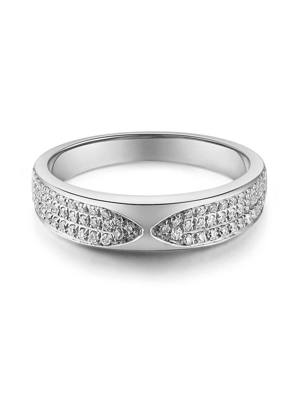 14K White Gold Bridal Wedding Anniversary Band Ring 0.31 Ct Natural Diamonds
