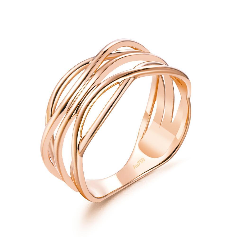 Solid 18K/750 Rose Gold Irregular Pattern Ring