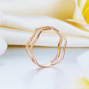 Solid 18K/750 Rose Gold Wave Band Ring