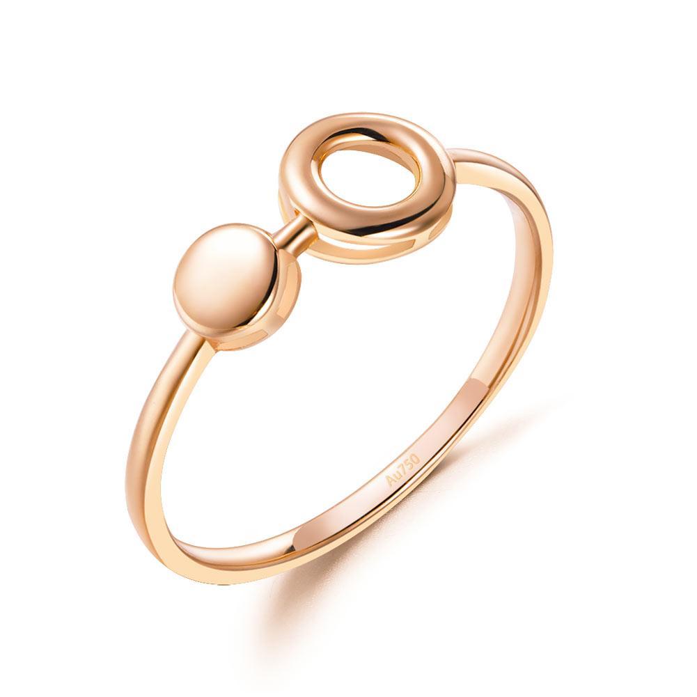Solid 18K/750 Rose Gold Circle Ring