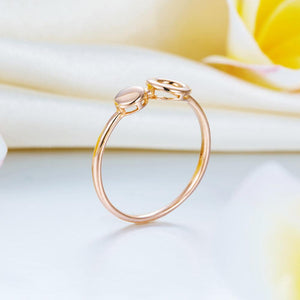 Solid 18K/750 Rose Gold Circle Ring