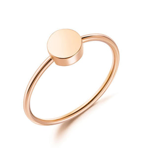 Solid 18K/750 Rose Gold Round Pattern Ring