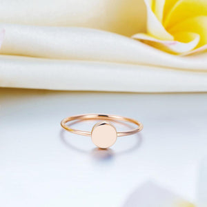 Solid 18K/750 Rose Gold Round Pattern Ring