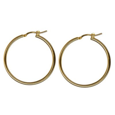9K Italian Plain Hoop Earrings HEP230